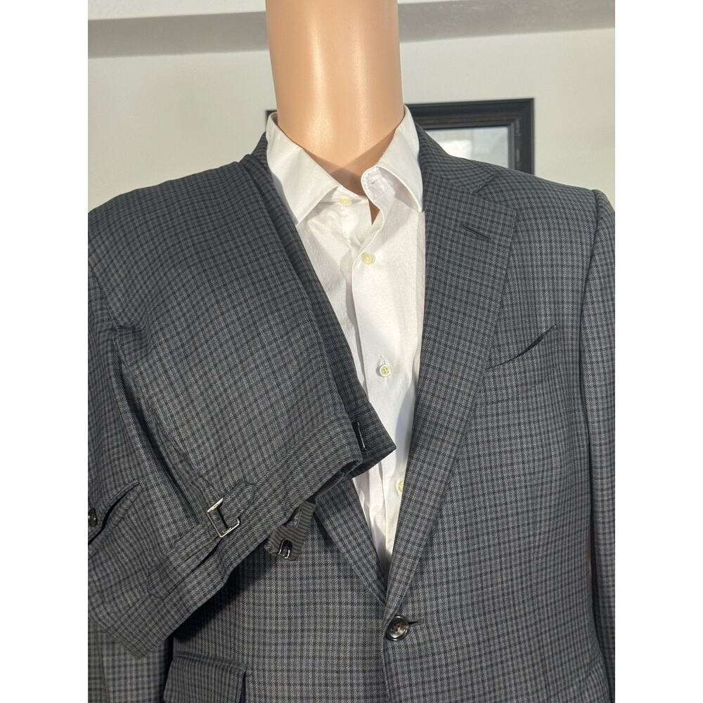 Tom Ford Wool Silk Houndstooth 2Pc Suit 52IT 42R US Notch Lapel Men's EUC Gray - Picture 3 of 10